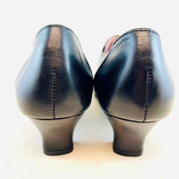 Beautifeel Black Leather Rosalina Pleated Pumps Heels, size 39 8 8.5 - Picture 8 of 12